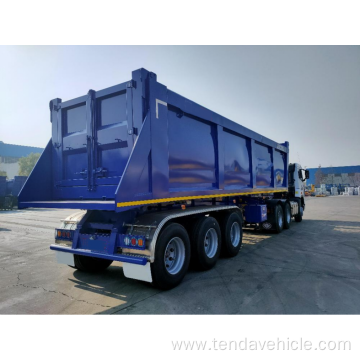 Coal transport semi trailer with rear dump